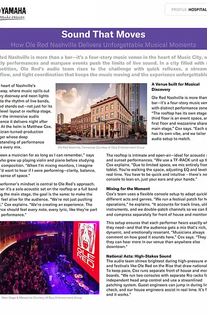 yamaha雅马哈Case Study - DM7 - Ole Red Nashville